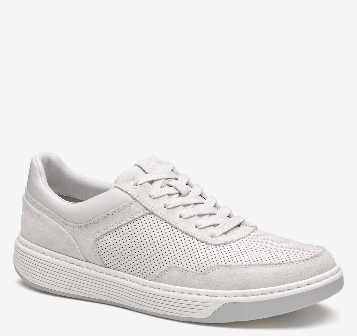 Dawson Moc Toe U-Throat - White Suede/Full-Grain Leather