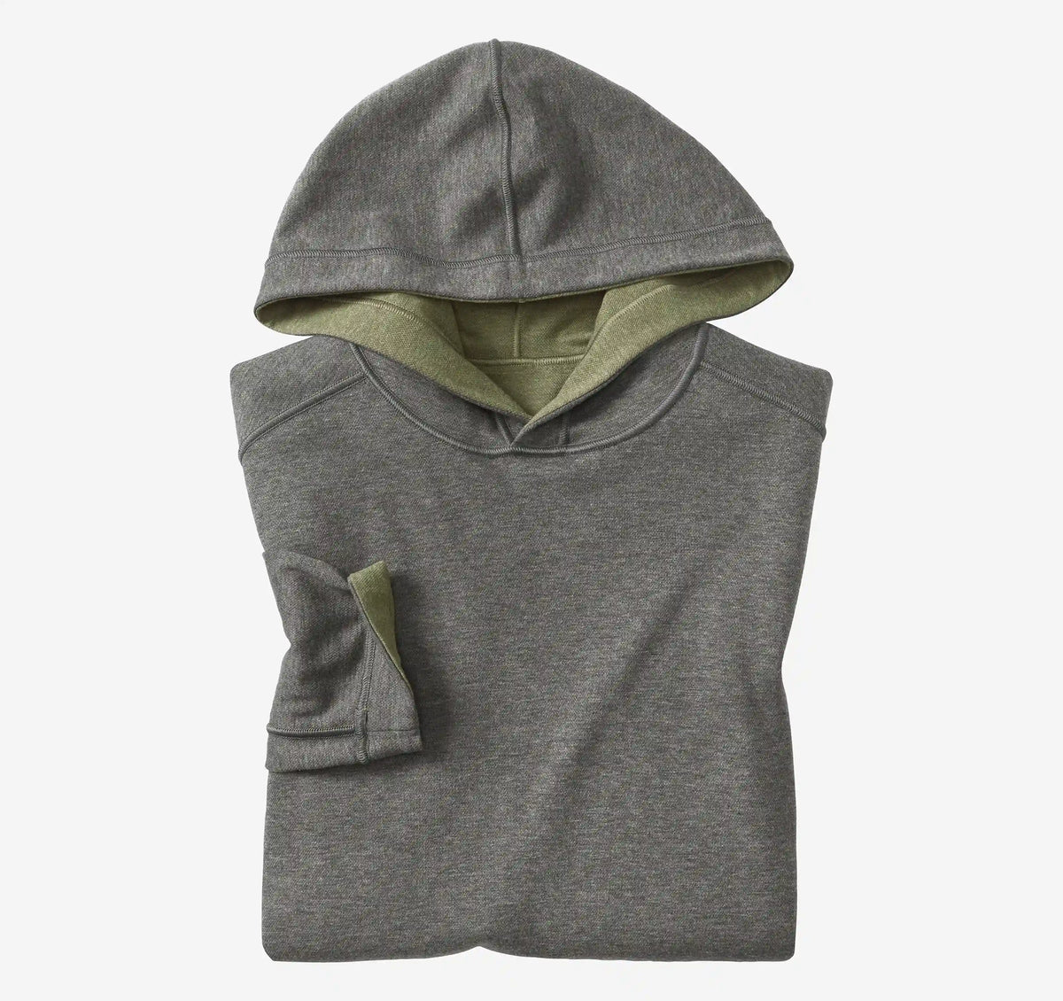 Icon Reversible Hooded Pullover - Olive/Charcoal