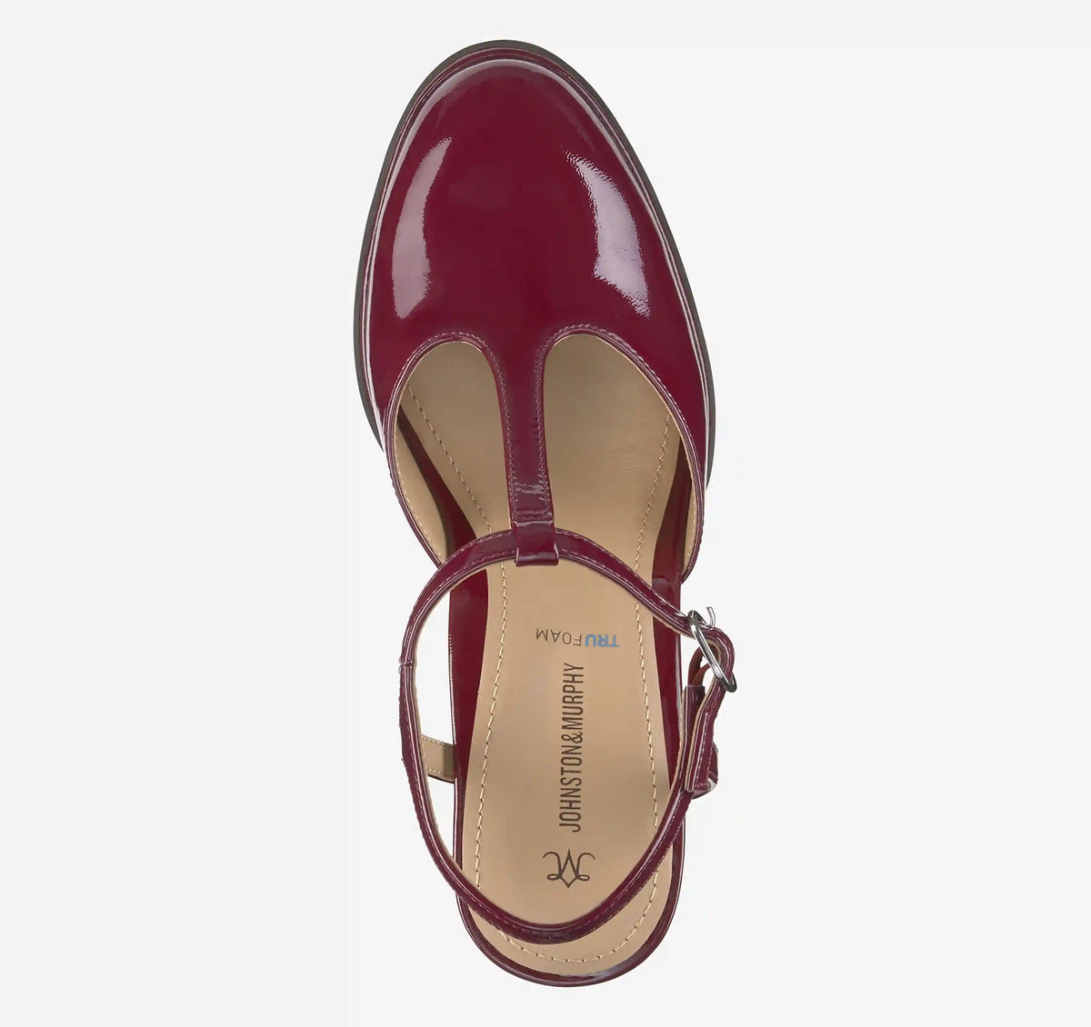 Amy T-Strap Pump - Red Patent Leather
