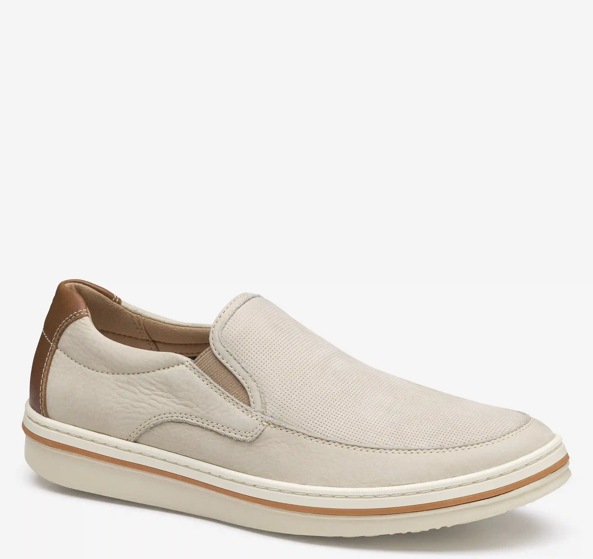 Bowling Moc Toe Venetian - Beige Embossed Nubuck