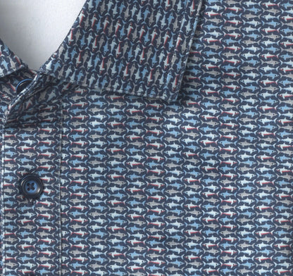XC4® Performance Print Polos + Cool Degree® - Navy Micro Shark