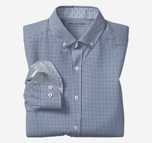 Game Day XC+™ Long-Sleeve Gingham Shirt - Navy