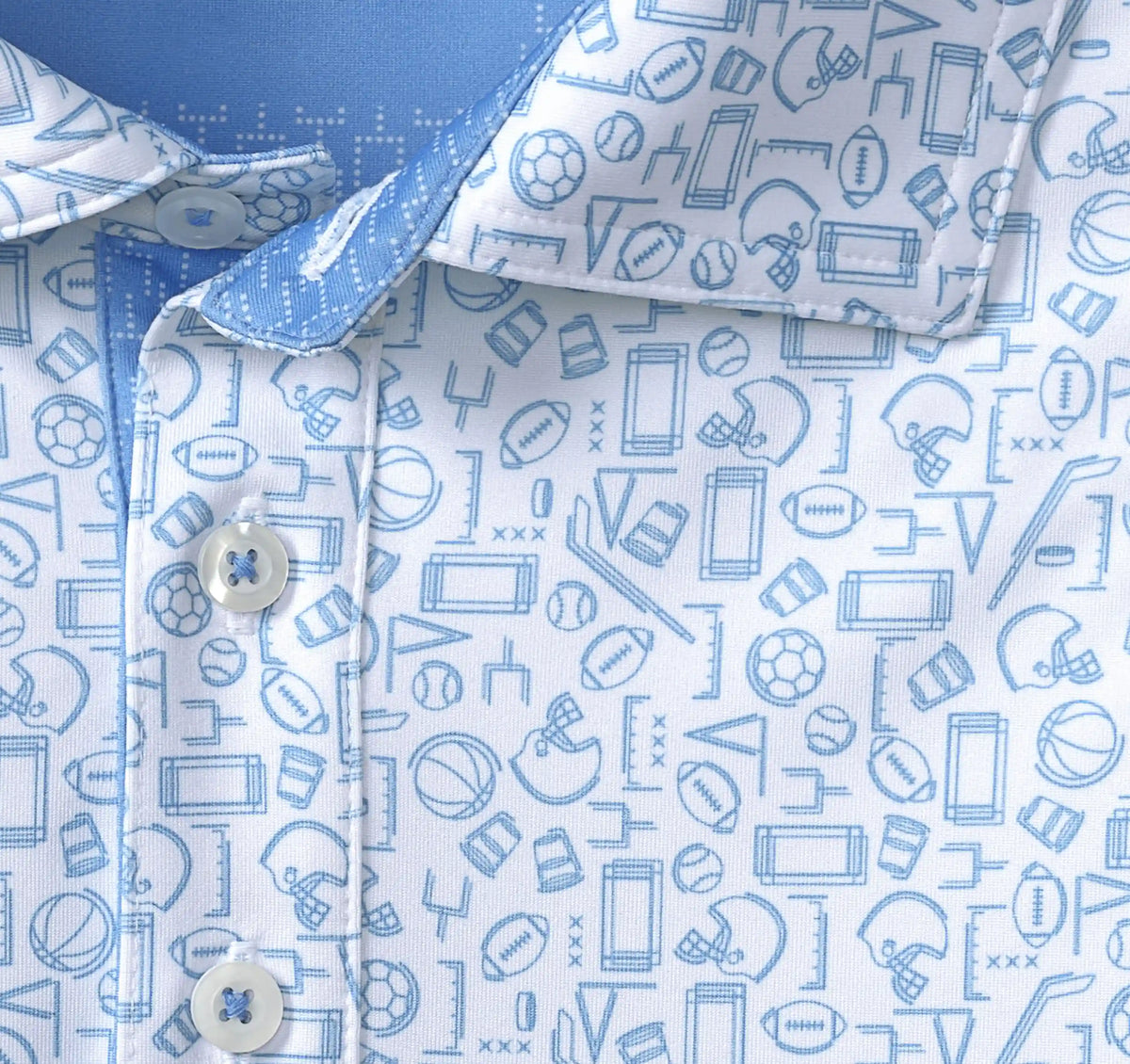 Game Day XC+™ Multi-Sport Print Polo - Light Blue