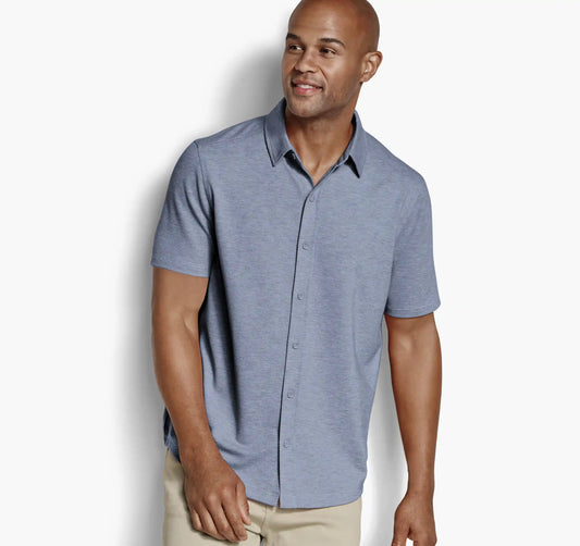Bennett Short-Sleeve Shirt - Light Blue Honeycomb