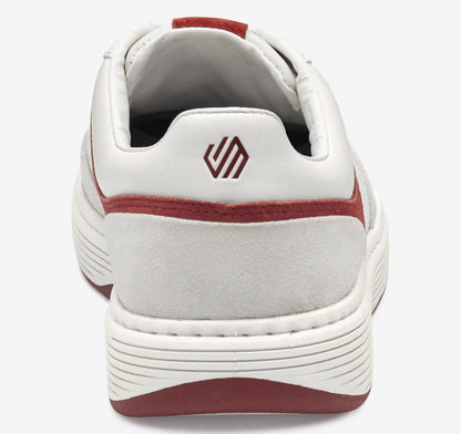 Dawson Moc Toe U-Throat - White Full Grain/Red Suede