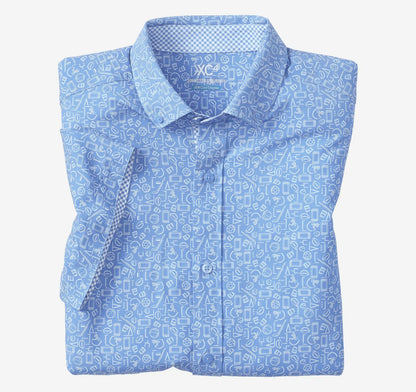 Game Day XC4® Short-Sleeve Multi-Sport Print Shirt - Light Blue