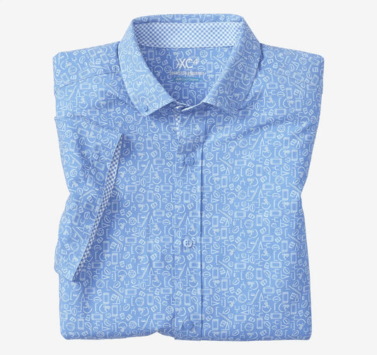 Game Day XC4® Short-Sleeve Multi-Sport Print Shirt - Light Blue