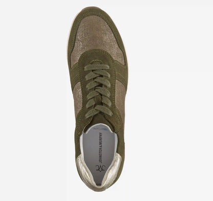 Gracie Colorblock Lace-Up - Olive Suede/Italian Metallic Kid Suede