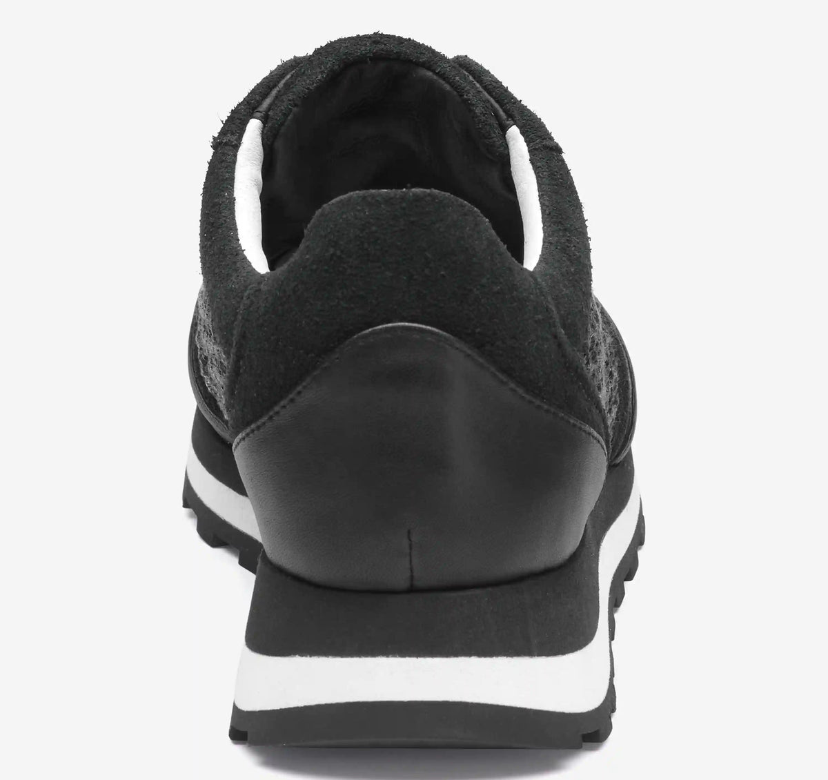 Piper Crochet Lace-Up - Black Suede/Crochet