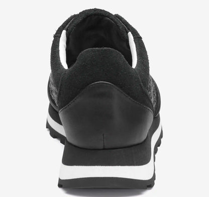Piper Crochet Lace-Up - Black Suede/Crochet