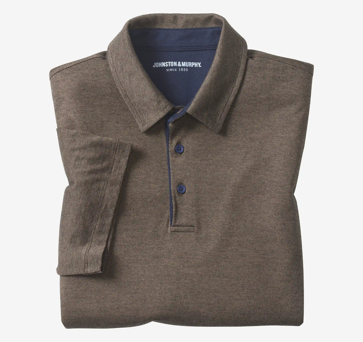 Fine-Stripe Polo - Brown/Navy Stripe