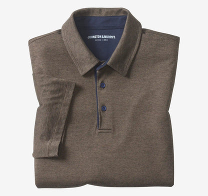 Fine-Stripe Polo - Brown/Navy Stripe