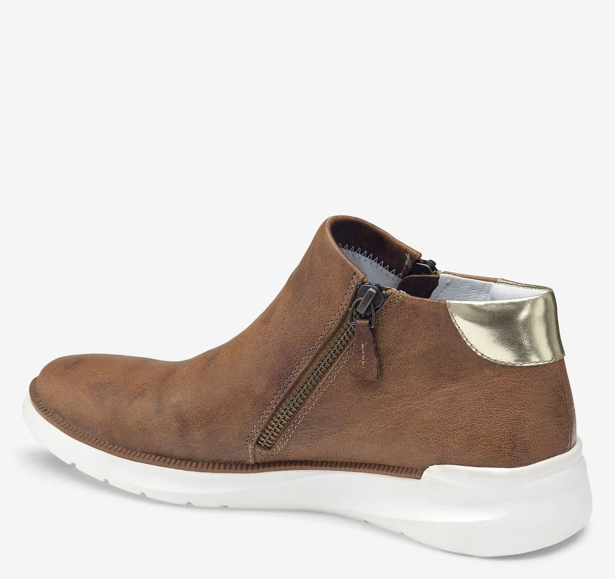 Emery Zip Bootie - Cognac Italian Washed Sheepskin