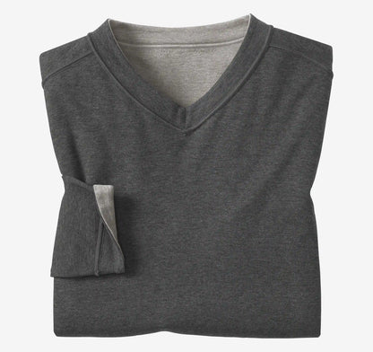 Icon Reversible V-Neck Pullover - Gray/Black