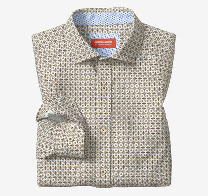 XC+™ Motion Long-Sleeve Print Knit Shirt - Tan Diamond Tile