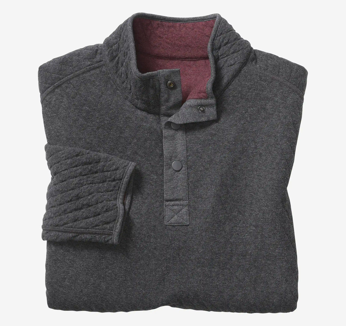 Reversible Quarter-Snap - Red/Charcoal Heather