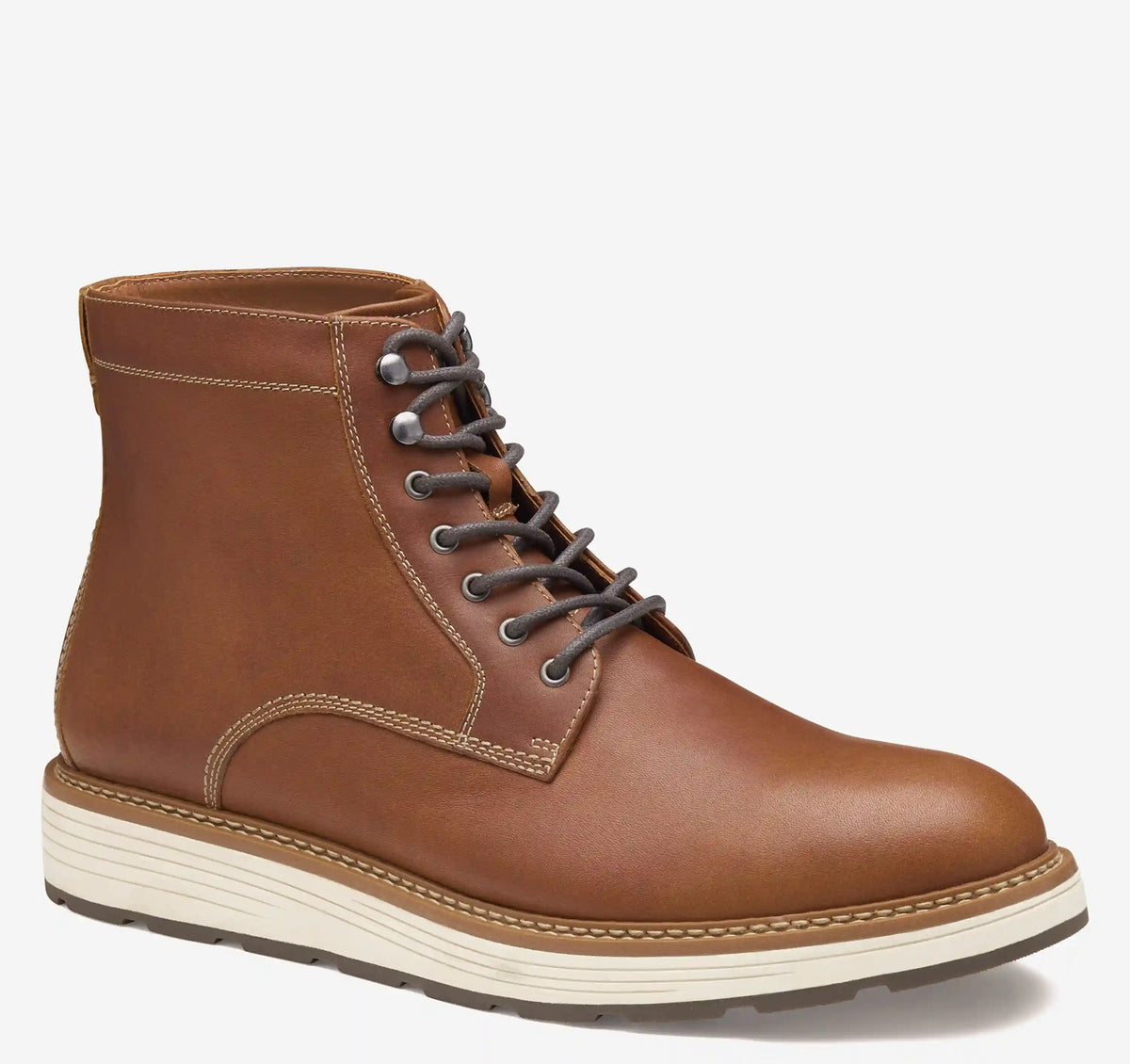Upton Lug Plain Toe Boot - Tan Oiled Full Grain Leather