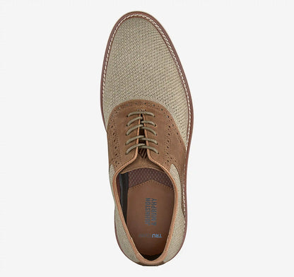 Upton Knit Saddle - Taupe Knit/Brown Oiled Full Grain