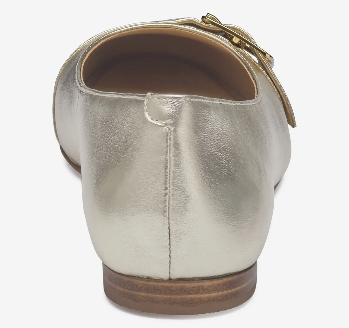 Claire Belted Flat - Gold Metallic Sheepskin/Italian Crinkled Sheepskin