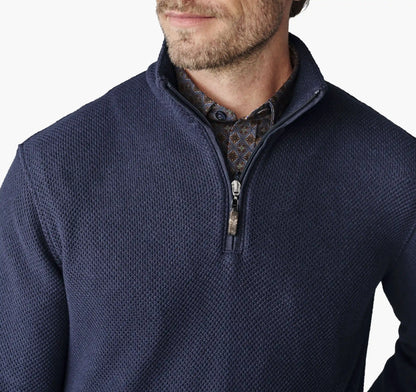 Dalton Mélange Quarter-Zip - Navy