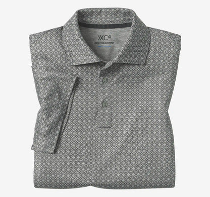 XC4® Performance Print Polos + Cool Degree® - Gray Diamonds