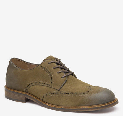 Ripley Wingtip - Moss Waxed Suede