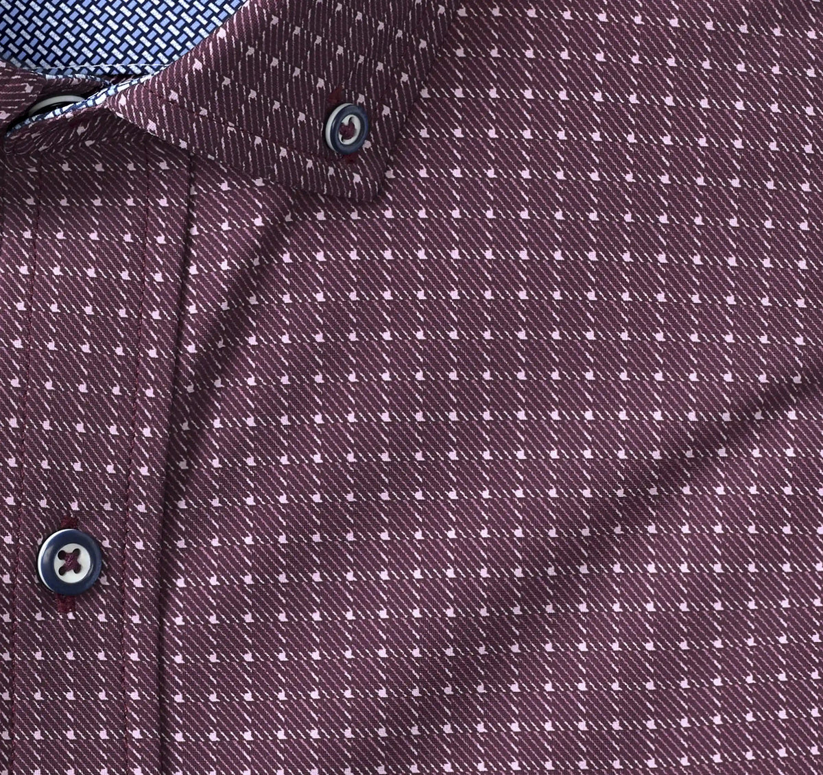 XC+™ Motion Long-Sleeve Sport Knit Shirt - Burgundy Twill Grid