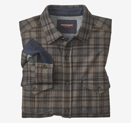 Eason Knit Shirt - Brown Plaid