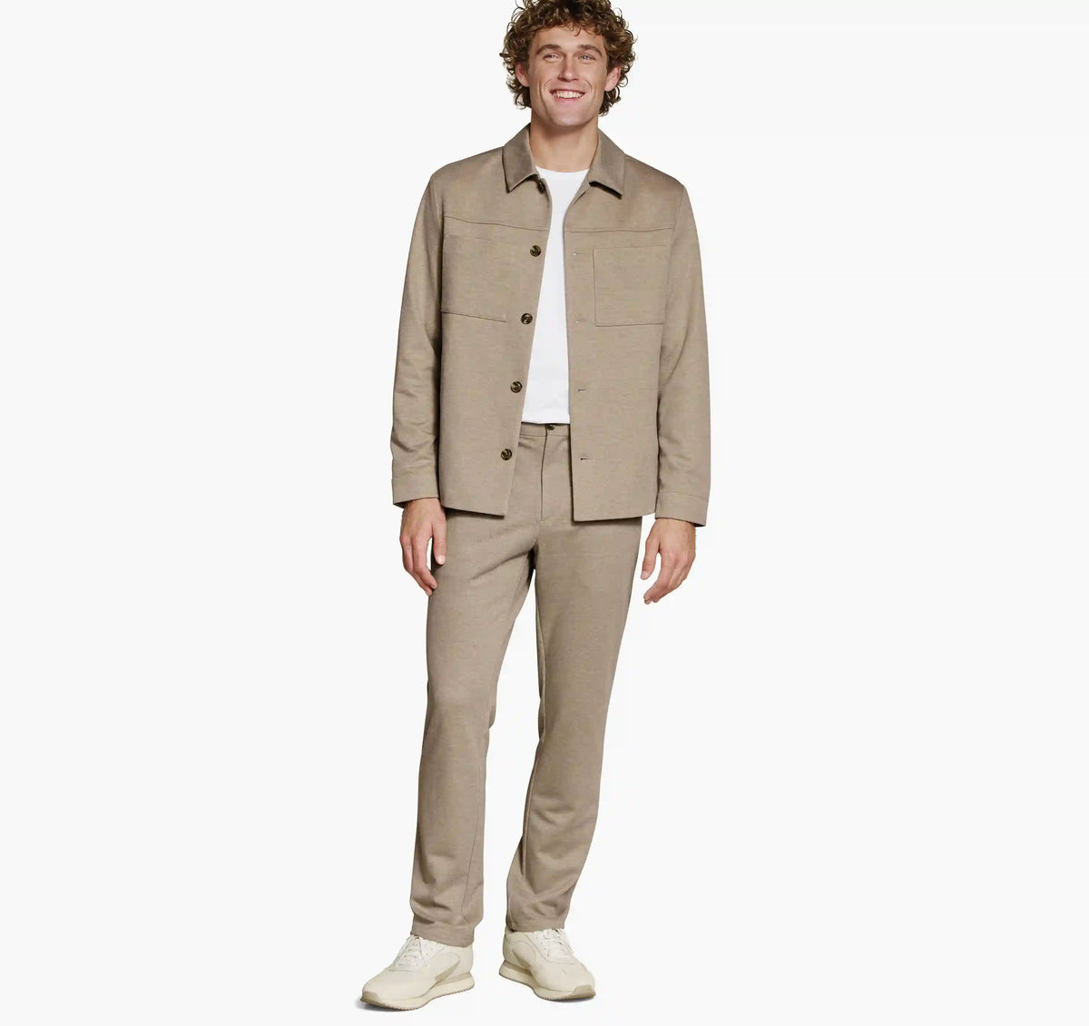 XC Flex® Pinnacle Knit Shirt Jacket - Tan Twill