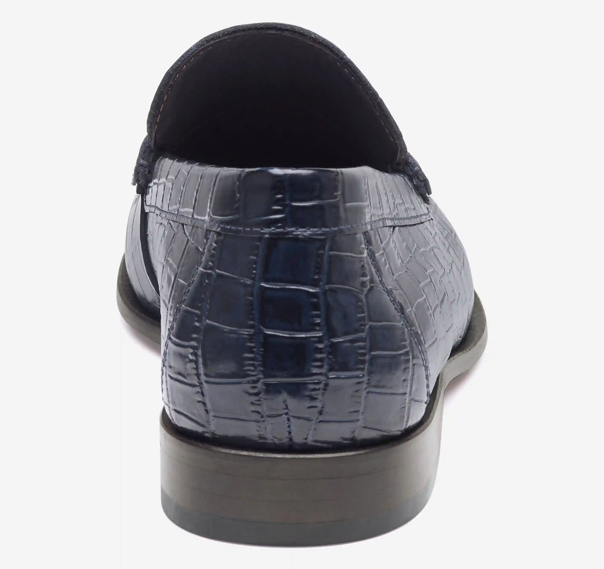 Humphrey Bit Loafer - Navy Croc-Embossed Full-Grain Leather