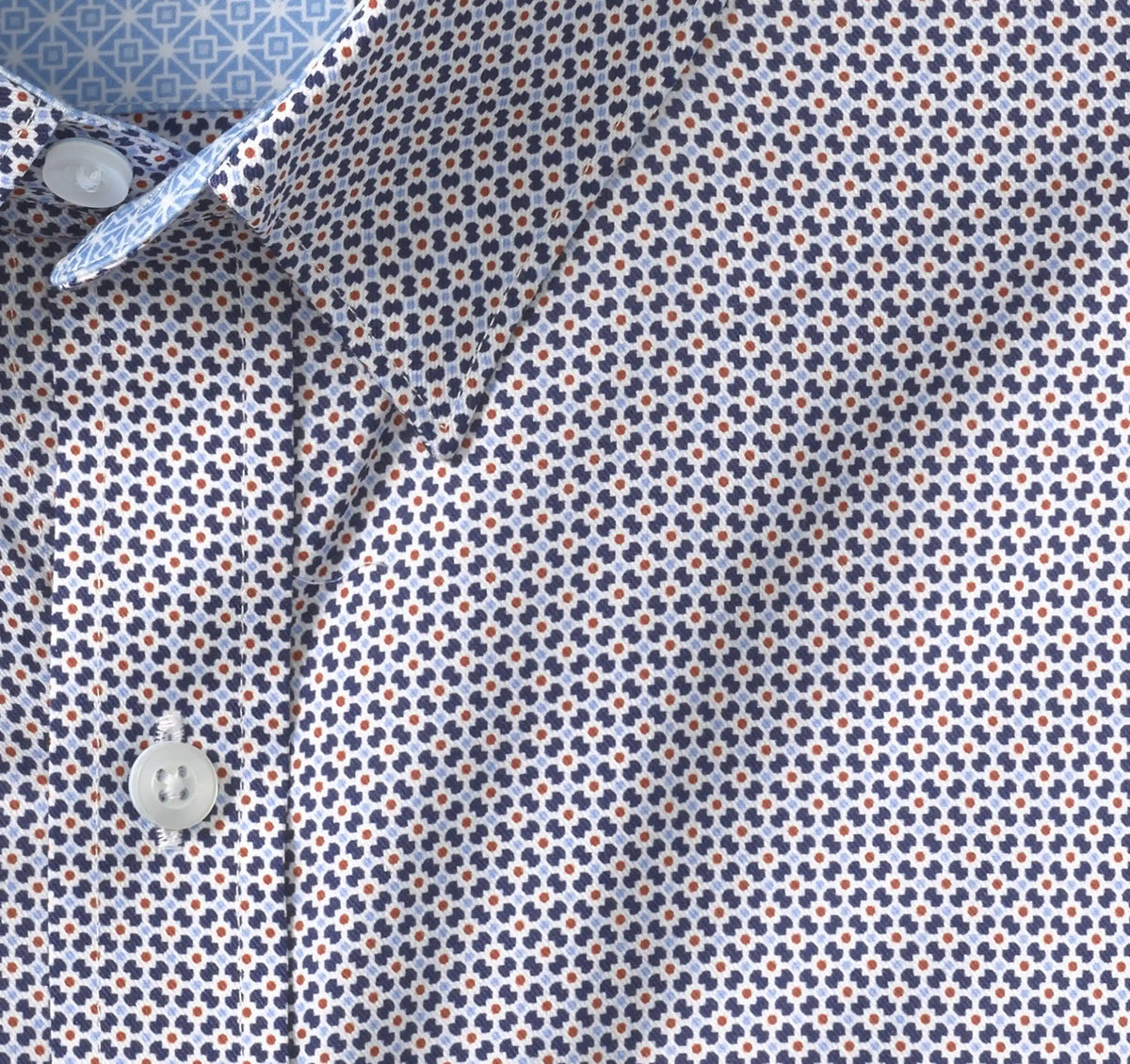 Logan Printed Short-Sleeve Shirt - Navy/Red Mini Floral