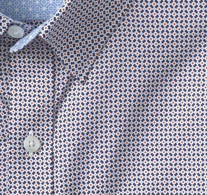 Logan Printed Short-Sleeve Shirt - Navy/Red Mini Floral