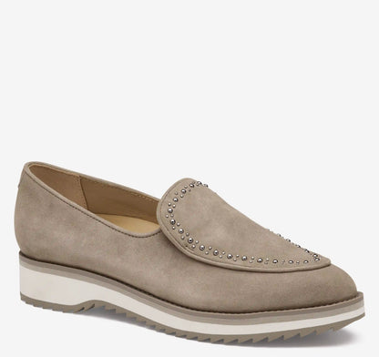 Ulyssa Studded Loafer - Taupe Kid Suede