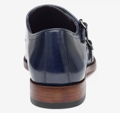 Arrister Double-Monk Cap Toe - Navy Italian Full-Grain Leather