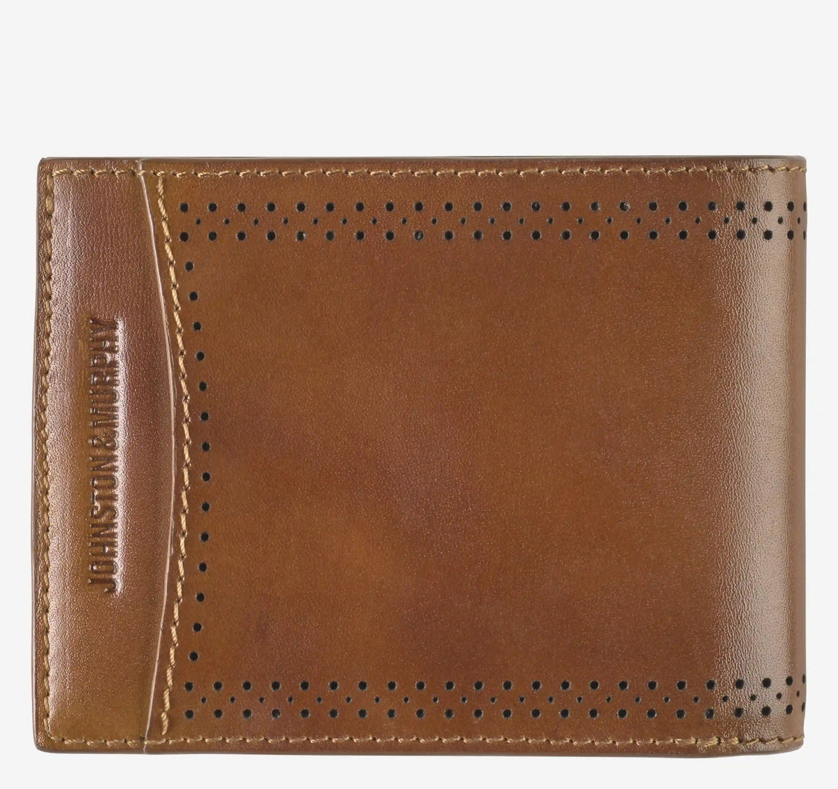 Hudson Perforated Billfold - Brown Burnished
