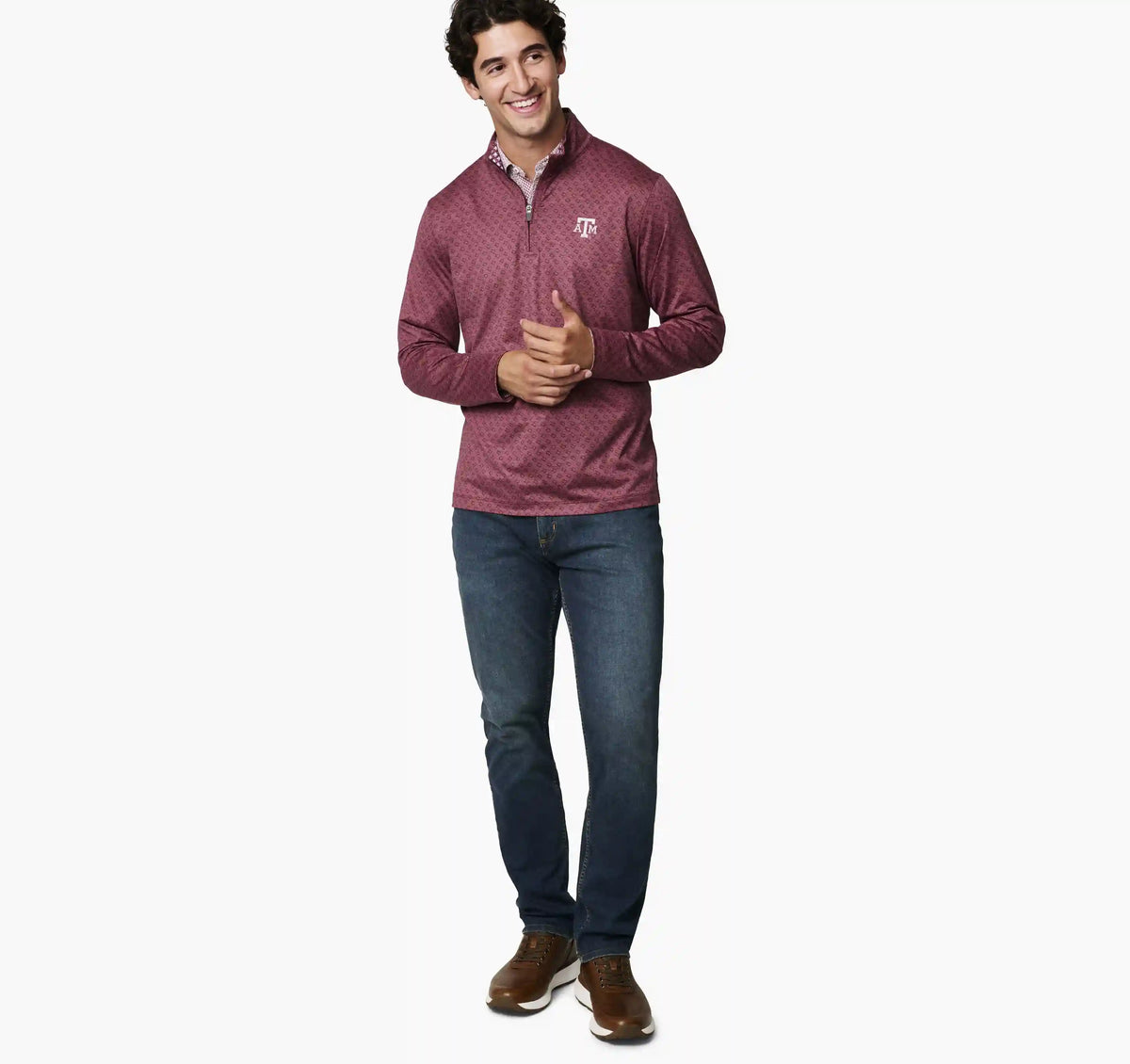 Collegiate XC+™ State Print Quarter-Zip - Texas A&M - Maroon