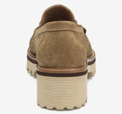 Emmalynn Perfed Bit Loafer - Taupe Suede