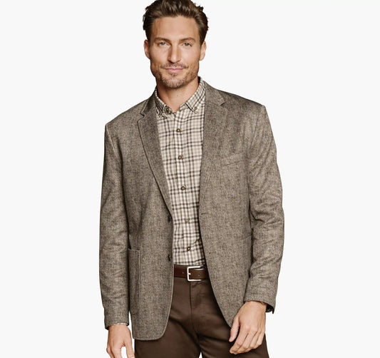 XC Flex® Pinnacle Knit Blazer - Tan Herringbone
