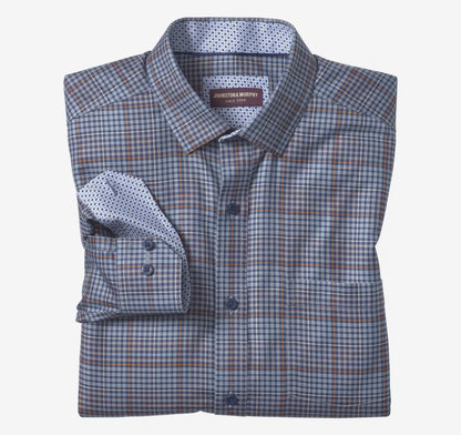 Ovation Non-Iron Dress Shirt - Navy Glen Plaid