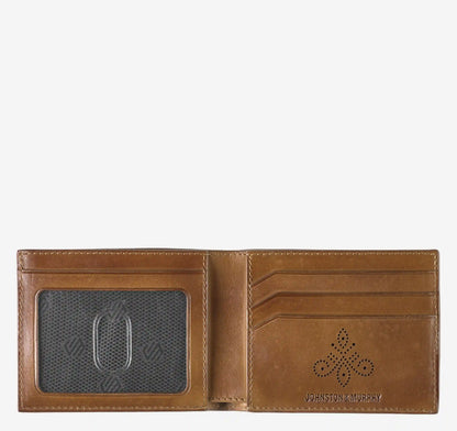 Hudson Perforated Billfold - Brown Burnished