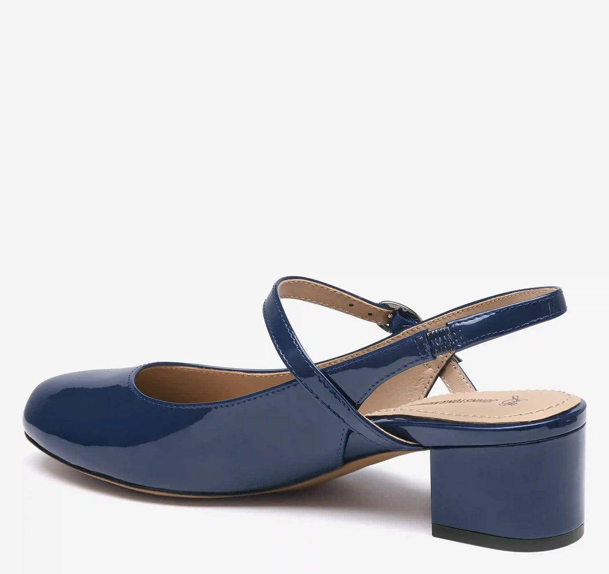 Sienna Mary Jane Slingback - Navy Patent Leather
