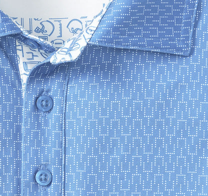 Game Day XC4® Goal Post Print Polo - Light Blue