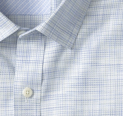 Ovation Non-Iron Dress Shirt - Green/Blue Cross Hatch