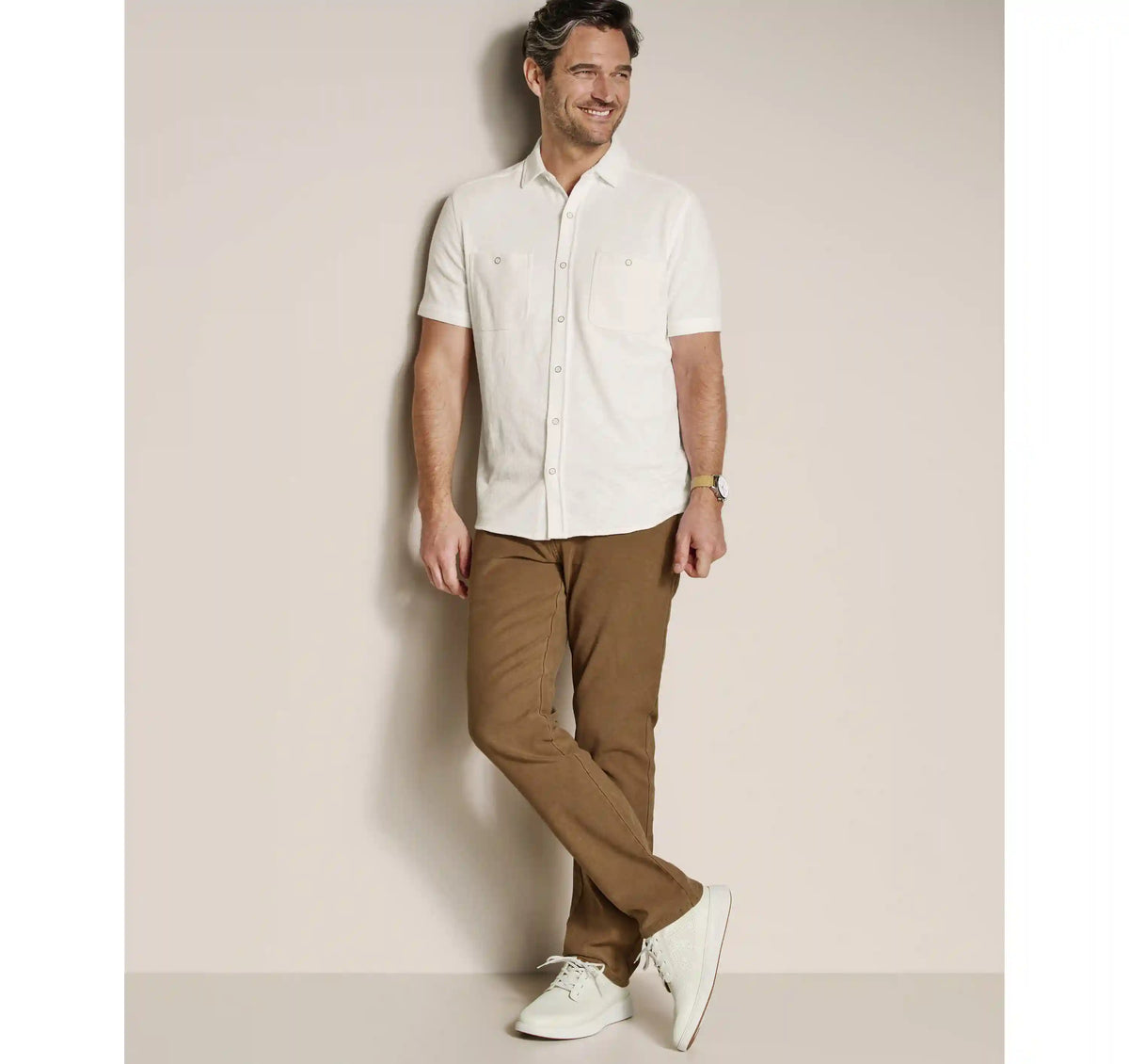 Riley Short-Sleeve Knit Shirt - White