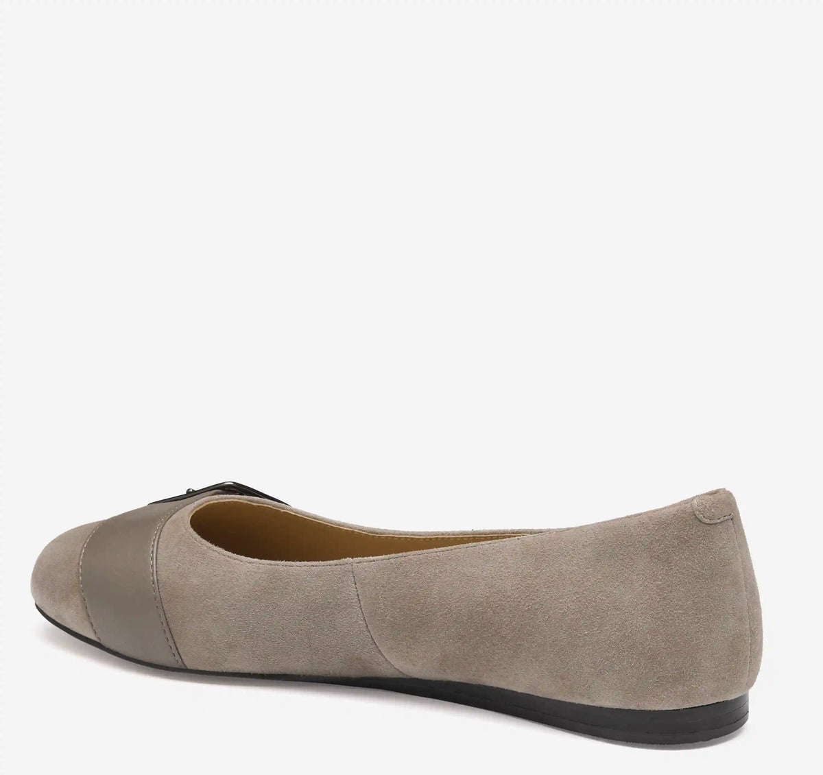 Claire Belted Flat - Taupe Kid Suede/Glove Leather