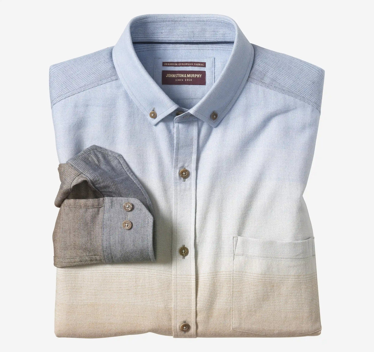 Huntley Mélange Shirt - Blue/Brown Brushed Ombre