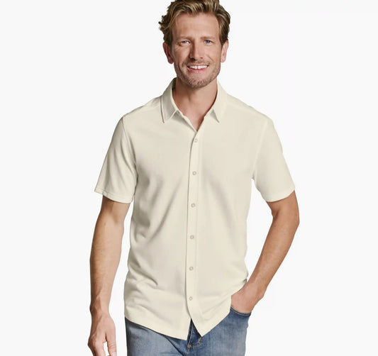 Bennett Short-Sleeve Shirt - White Honeycomb