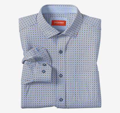 XC+™ Motion Long-Sleeve Print Knit Shirt - Orange Cross Petal