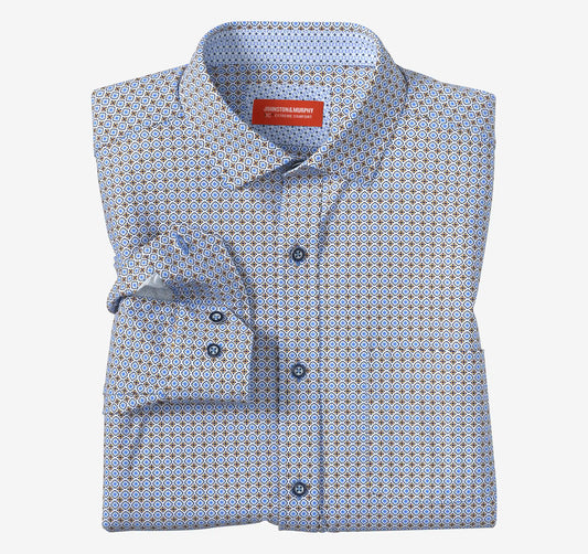 XC+™ Motion Long-Sleeve Print Knit Shirt - Orange Cross Petal