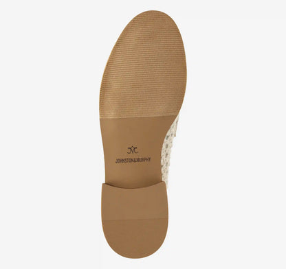 Gillian Woven Penny Loafer - Bone Faux Leather